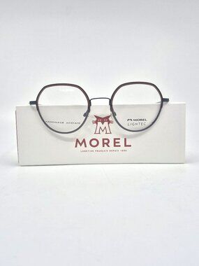 MOREL Lightec 30264L MG19 50mm Burgundy & Gunmetal New Eyeglasses Made in France
